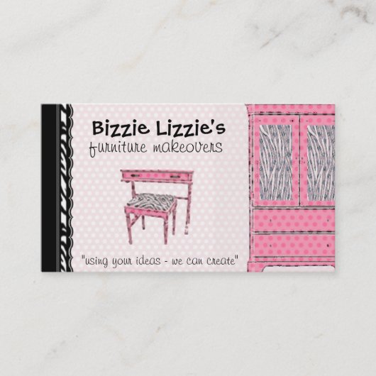 Bizzie Lizzie Zebra et Carte de visite de points (Devant)