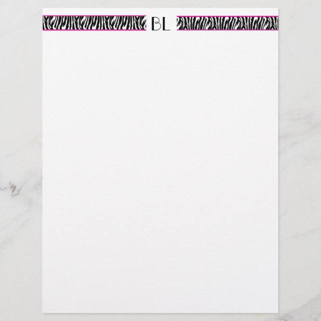Bizzie Lizzie Zebra Letterhead (Voorkant)