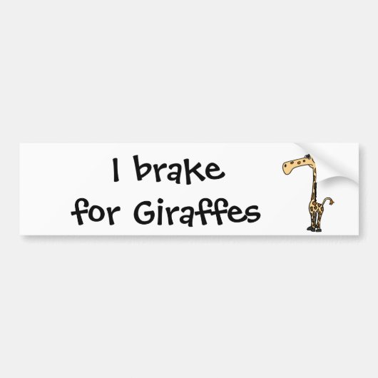 BJ- Funny Sad Giraffe Bumpersticker (Voorkant)