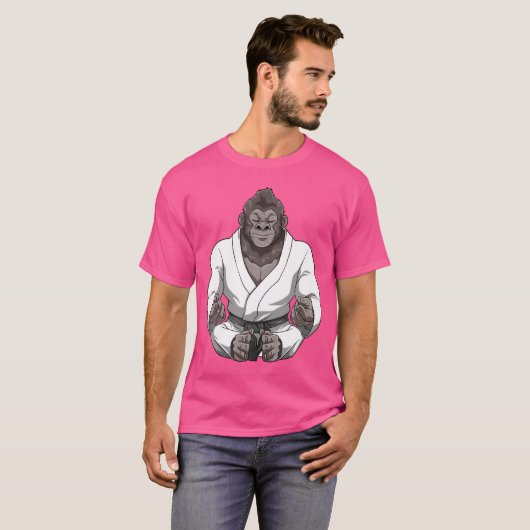 Bj Gorilla Lotus - Grappig Braziliaans Jiu Jitsu T-shirt (Voorkant volledig)
