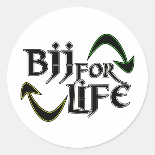 BJJ 4 Life Ronde Sticker (Voorkant)