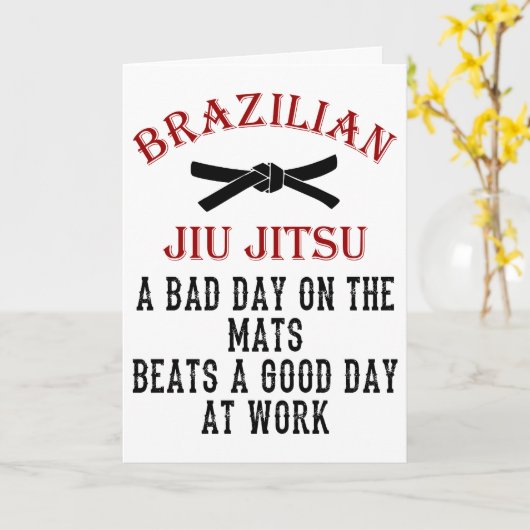 BJJ Bad Day on matats beats work Birthday Kaart (Gele Bloem)