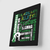 "BJJ Elements" brésilienne Jiu Jitsu Horloge mural (Angle)