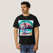 BJJ GI trein en dan surfen strand lifestyle T-shir T-shirt (Voorkant volledig)