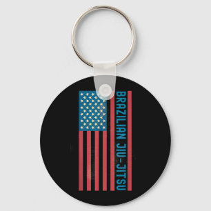 BJJ Jiu Jitsu Amerikaanse USA Vlag Vervuild Vintag Sleutelhanger
