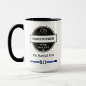 BJJ Jiu Jitsu Choke Blue Belt Naam Club en datum Mok (Links)