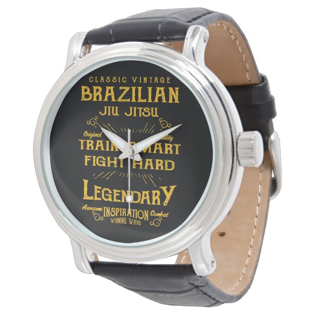 BJJ Train Smart Fight Hard  Jiu Jitsu Horloge (Gekanteld)