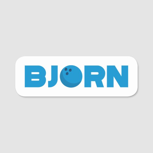 Bjorn bowling naamplaatje (Voorkant)