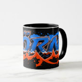 Björn prénom Graffiti blue tasse orange (Devant droit)