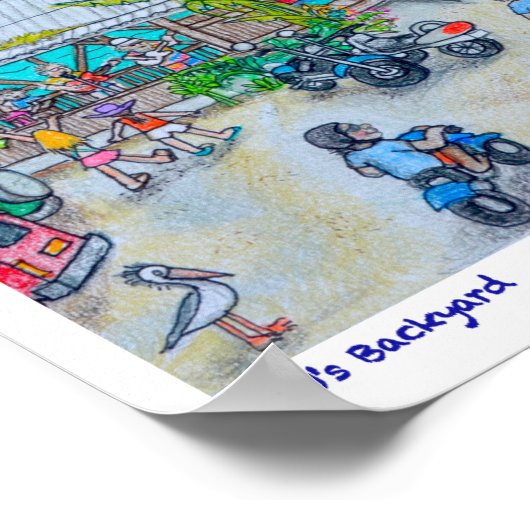 BJ's achtertuin, Roatan, Honduras Poster (Hoek)