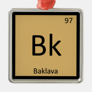 Bk - Baklava - Grieks chemiesurieschemieschemiesch Metalen Ornament