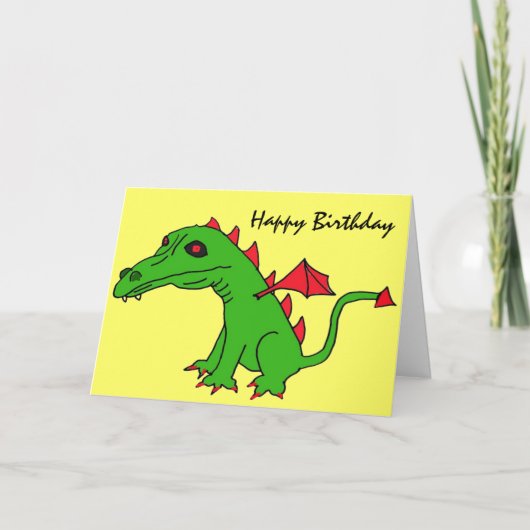BK - Drôle dragon carte d'anniversaire (Devant)