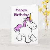 BK- Eenhoorn Verjaardag Kaart (Gele Bloem)
