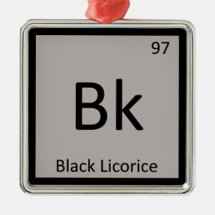 Bk - Zwarte zoethouderchemicaliën - Periodieke Ta Metalen Ornament