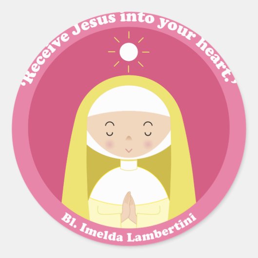 Bl. Imelda Lambertini Ronde Sticker (Voorkant)