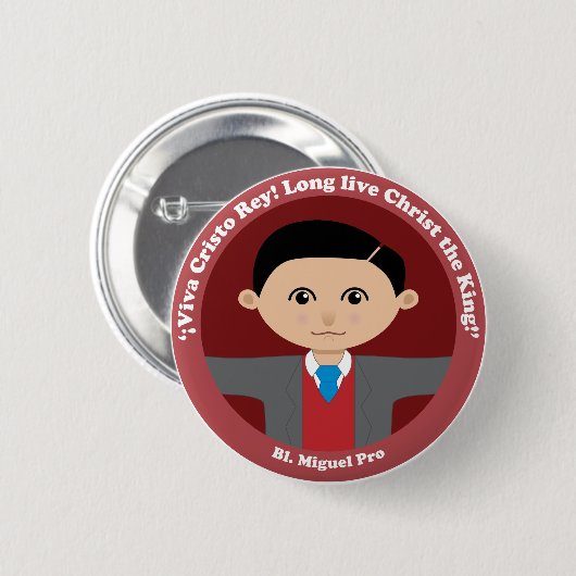 Bl. Miguel Pro Ronde Button 5,7 Cm (Voorkant /achterkant)