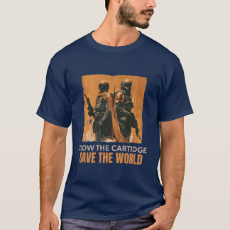 Blaas de cartridge en red de wereld jongen t-shirt
