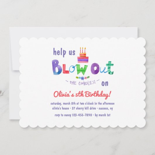 Blaas de uitnodiging voor de kaarsen uit (Voorkant)