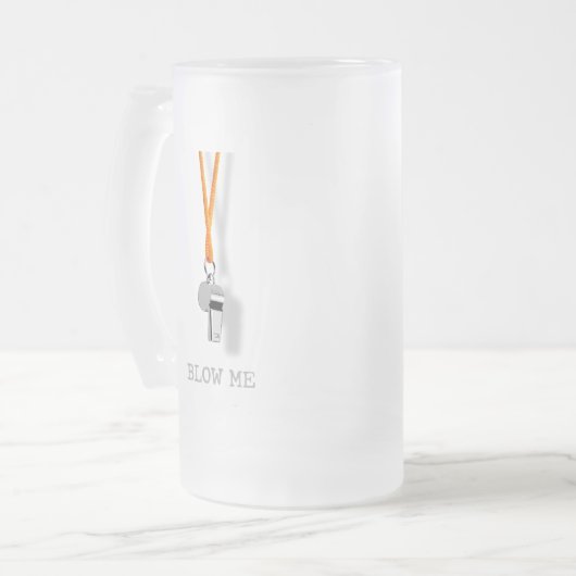 Blaas me Frosted Glass Beer Mok (Voorkant links)