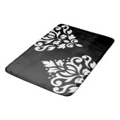 Blaas met scroller Damask Art Ib White op zwart Badmat (Gekanteld)