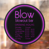 Blaas-out balk Neon Roze winkeluren Raamsticker (Vel 2)