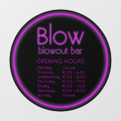 Blaas-out balk Neon Roze winkeluren Raamsticker (Vel)