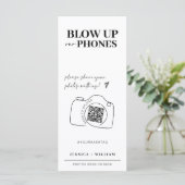 Blaas telefoons op Ik spion bruiloft spel kaart (Staand voorkant)