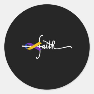 Blaaskanker Faith Ribbon Warrior Blaaskanker Ronde Sticker