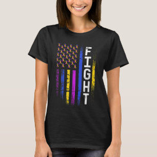 Blaaskanker Vlag Paarse geel blauw lint Award T-shirt