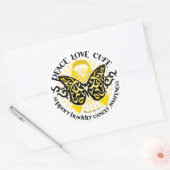 Blaaskanker vlinder tribaal ronde sticker (Envelop)