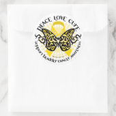 Blaaskanker vlinder tribaal ronde sticker (Tas)