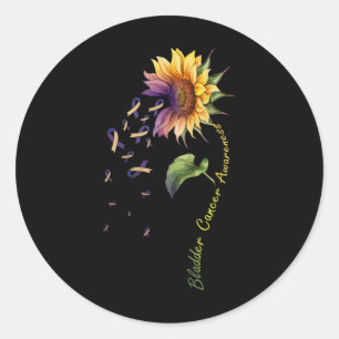 Blaaskankerbewustzijn Zonnebloem Shirt Ronde Sticker