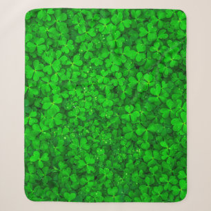 Blaasklaver groene shamrock spring sherpa deken