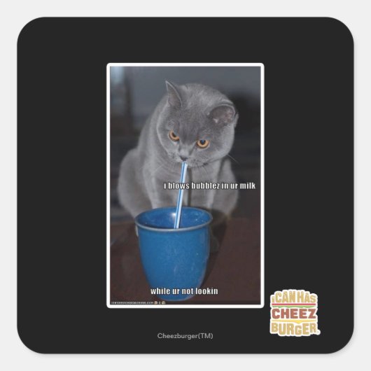 Blaast Bubbels in onze melk Vierkante Sticker (Voorkant)
