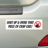 BLABER-MOUTH-TEXTERS BOMPER STICKER "FERME..." (En voiture)