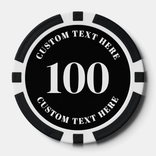Black 100 Numbered Poker Chips (Voorkant)