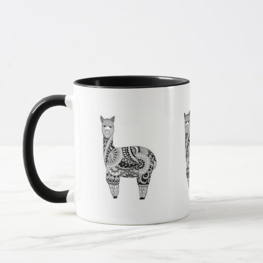 Black 11 oz Combo Alpaca Mok (Links)