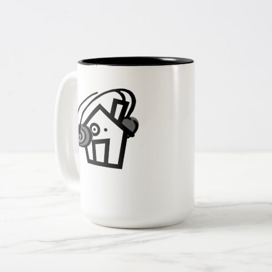 Black 15 oz Two-Tone Mok (Voorkant links)