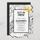 Black 15e anniversaire invitation Hommes Hip hop (Devant / Derrière)