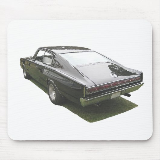 Black 1967 Dodge Charger mousepad. Muismat (Voorkant)