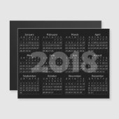 Black 2018 Calendar Magnetic Card (Voorkant / Achterkant)