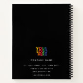 Black 2026 Calendar Business Logo QR Code Notitieboek (Achterkant)