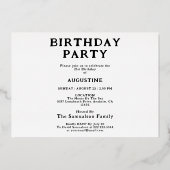 Black 21st Birthday  Gold Folie Uitnodiging (Achterkant)