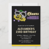 Black 23e anniversaire invitation Cheers Beer (Devant)