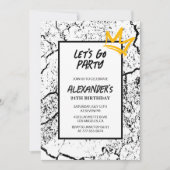 Black 24th birthday invitation Men Grunge (Devant)