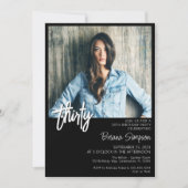 Black 30e anniversaire Invitation photo (Devant)