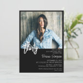 Black 30e anniversaire Invitation photo (Debout devant)