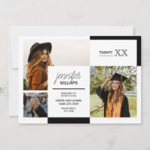 Black 3 Foto Afstuderen Aankondiging (Voorkant)