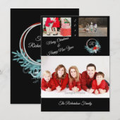 Black 3 photo Carte de Noël personnalisée (Devant / Derrière)