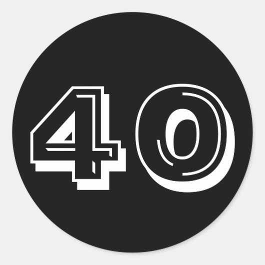 Black 40th Birthday Stickers (Voorkant)